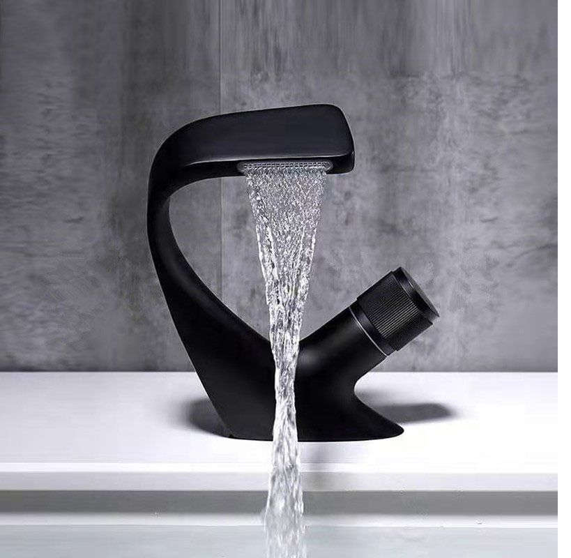 Hot & Cold Brass Waterfall Bathroom Basin Mixer