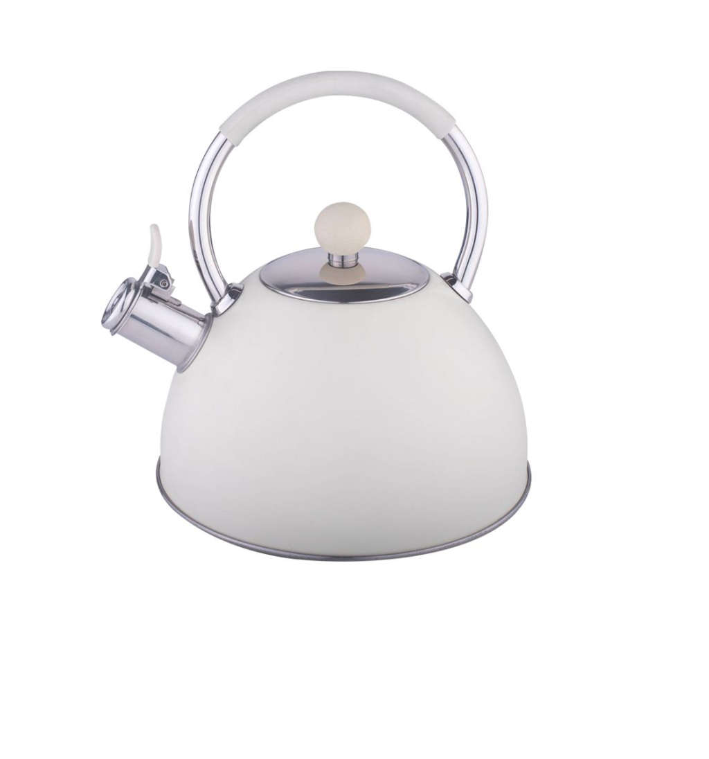 DH - Unique Color Stainless Steel Kitchen Whistle Stove Top Kettle - 3Ltr - Jasmine White