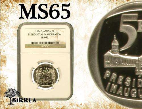 Nelson Mandela Inauguration 1994 R5 MS65 (NGC Graded)