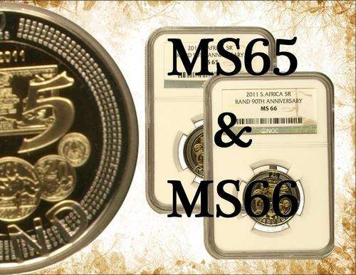 Set: SARB 90th Anniversary 2011 R5 MS66 and MS65 (NGC Graded)
