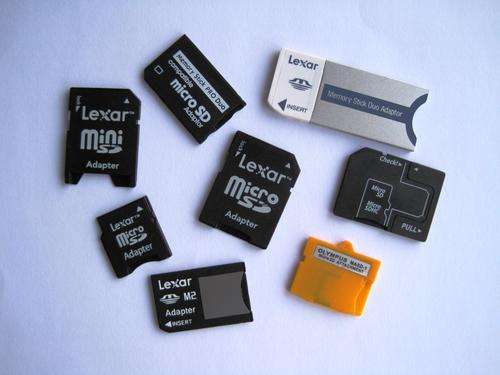 A set of 8 adapters for most common memory cards