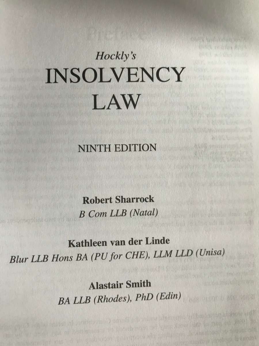 Hockleys  Insolvency Law 9th edition