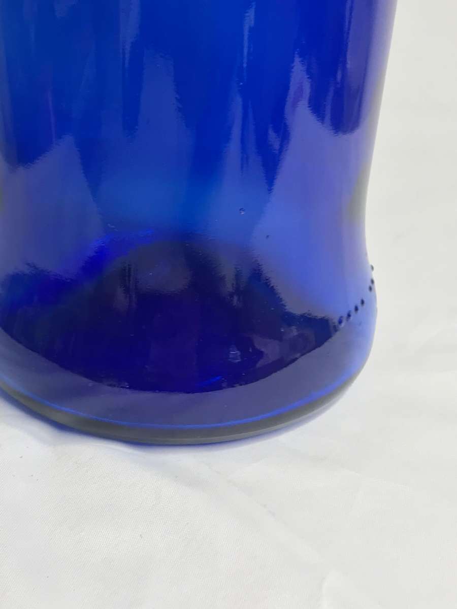 Cobalt Blue 2 Liter Wine Bottle Large no cork 35cm x 10cm