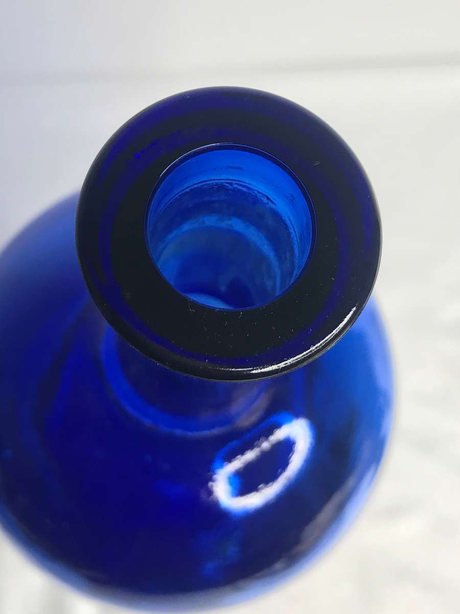 Cobalt Blue 2 Liter Wine Bottle Large no cork 35cm x 10cm