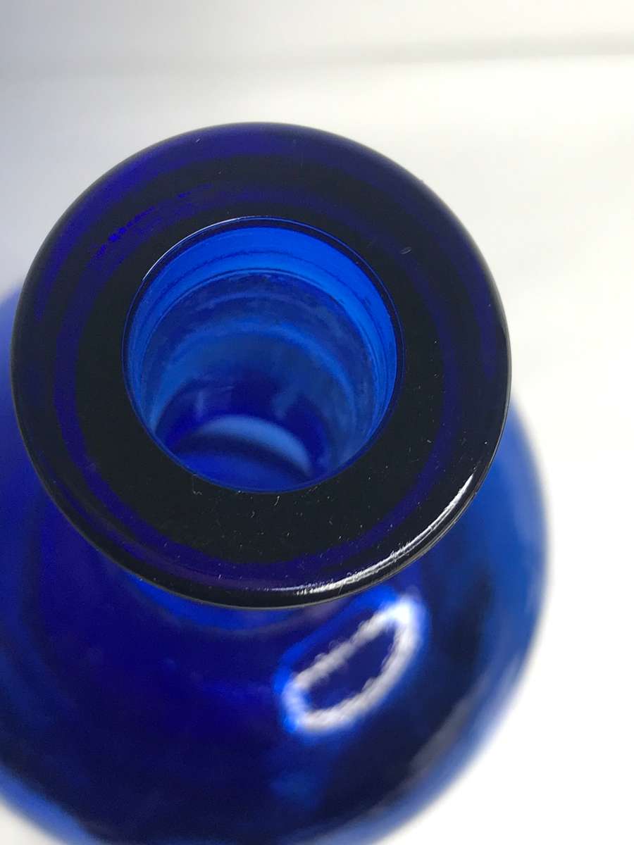 Cobalt Blue 2 Liter Wine Bottle Large no cork 35cm x 10cm