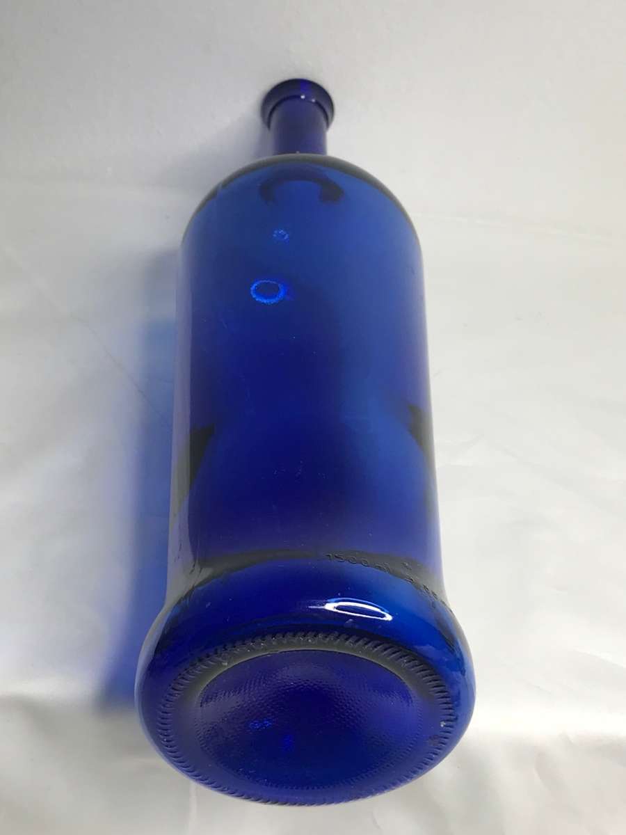 Cobalt Blue 2 Liter Wine Bottle Large no cork 35cm x 10cm