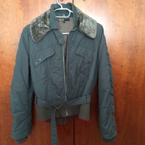 Eva Kayan Bomber style jacket in olive green (European size 40), will fit SA size 32-34)