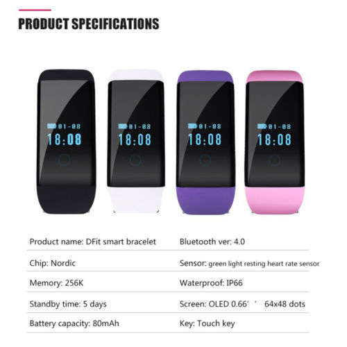 DFIT Smart Wrist Band Sleep Sports Fitness Activity Tracker Pedometer Bracelet - HIGH QUALITY