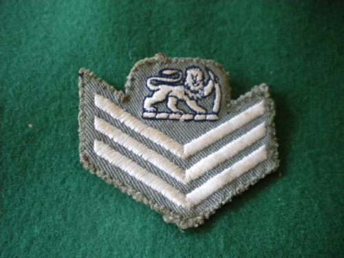 RHODESIA - BUSH WAR - COLOUR SERGEANT COMBAT DRESS CLOTH RANK BADGE