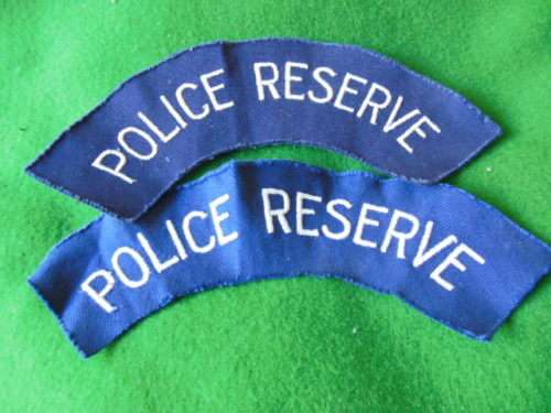 RHODESIA - BUSH WAR. -BSAP - POLICE RESERVE LARGE PAIR OF CLOTH PATCHES