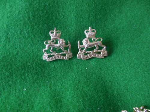 RHODESIA - PRE U.D.I. - RHODESIAN STAFF CORPS PAIR OF COLLAR BADGES Q/C