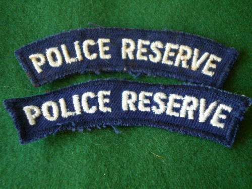 RHODESIA - BUSH WAR. -BSAP - POLICE RESERVE SMALL PAIR OF CLOTH PATCHES