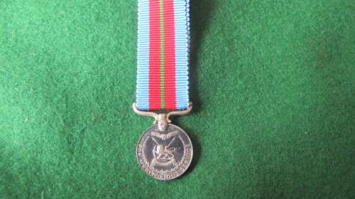 RHODESIA - BUSH WAR - MINIATURE MEDAL - THE DEFENCE FORCES MEDAL FOR MERITORIOUS SERVICE