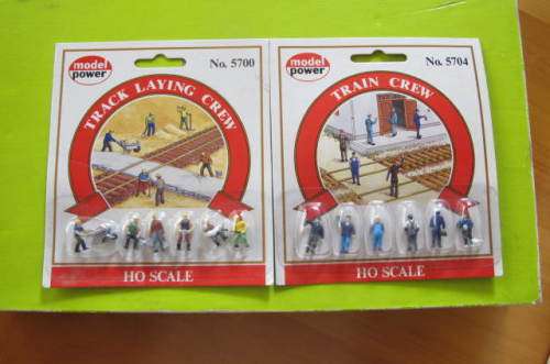 RAILROAD ITEM -  TRACK LAYING CREW AND TRAIN CREW UNOPENED PACKETS FOR HO