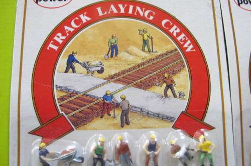 RAILROAD ITEM -  TRACK LAYING CREW AND TRAIN CREW UNOPENED PACKETS FOR HO