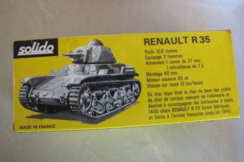 SOLIDO - NUMBER 233 - RENAULT 35 TANK BOXED NEVER PLAYED