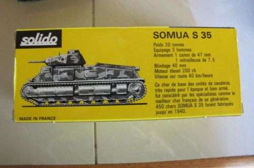 SOLIDO - NUMBER 234 - SOMUA S35 TANK BOXED NEVER PLAYED