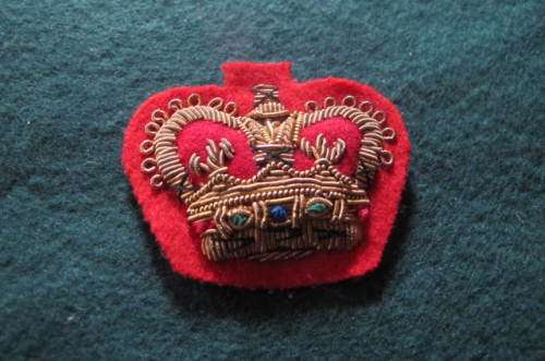 RHODESIA - PRE U.D.I.  - GENERAL SERVICE AND STAFF CORPS COLOUR SERGEANTS CROWN