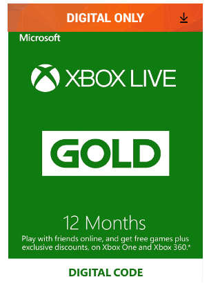 Xbox One/360 Gold Live 12 Months Game Time