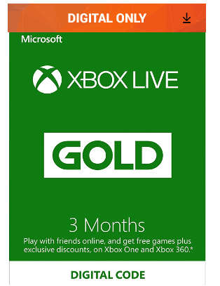 Xbox One/360 Gold Live 3 Months Game Time