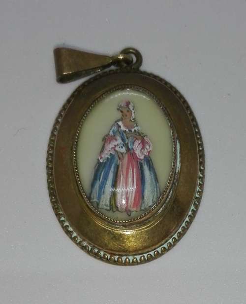 1930s Thomas L Mott Hand Painted Cameo Art Deco