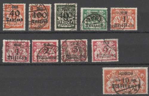 Danzig 1923 Michel 158-159,161-168 Postally used in correct period R17500