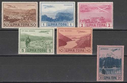 Italian Occupation of Montenegro AIR SG 70-75 Lightly Hinged Mint R1100