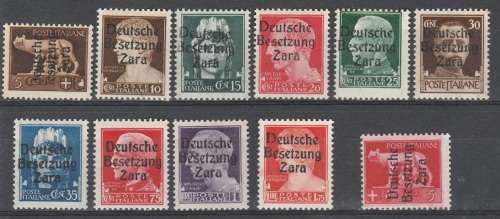 German Occupation of Dalmatia Zara 1929 SG1- 9,11,15 Hinged Mint R10300