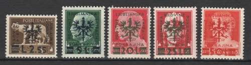 German Occupation of Slovenia SG 79-83 Hinged Mint R2850