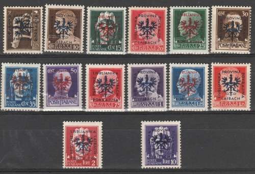 German Occupation of Slovenia 1944 SG 65-78 Hinged Mint R780