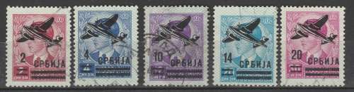 Serbia German Occupation 1942 AIR MI 66-70 Fine Used R600