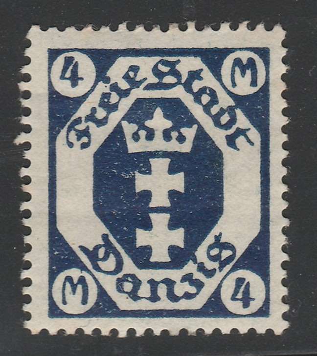 Danzig 1922 4M Underprint Omitted Michel 98F Hinged Mint R420