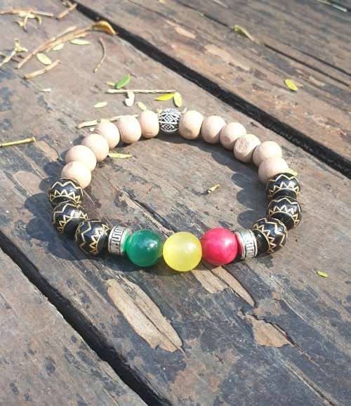 Reggae Gemstone Beaded Bracelet