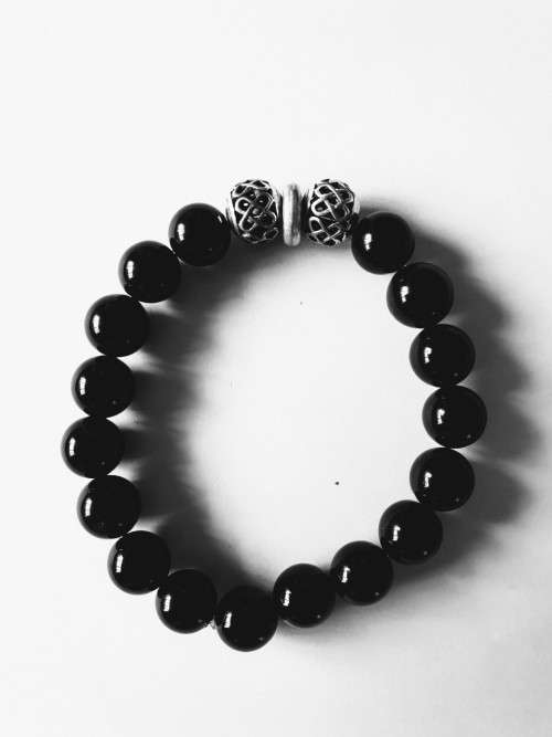 Black Obsidian Beaded Bracelet