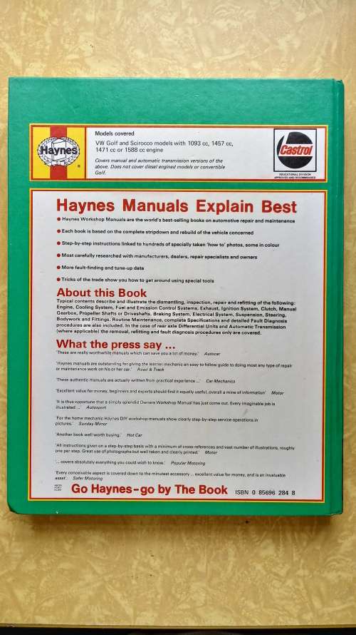 VW Golf & Scirocco - Owners Workshop Manual