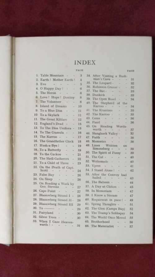 The Glen - Camp`s Bay and Other Poems (signed by author)