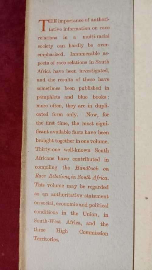 Handbook on Race Relations in South Africa (1949)