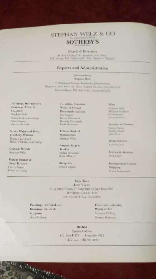 Sotheby's Johannesburg April 1990