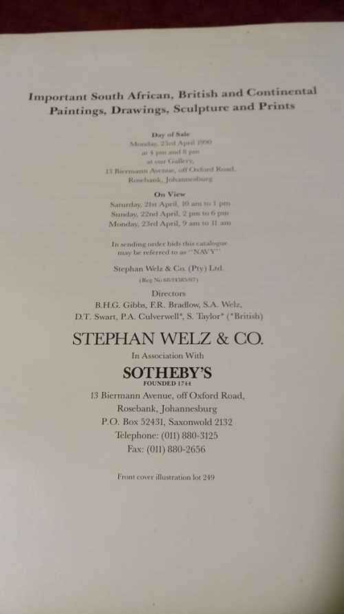 Sotheby's Johannesburg April 1990