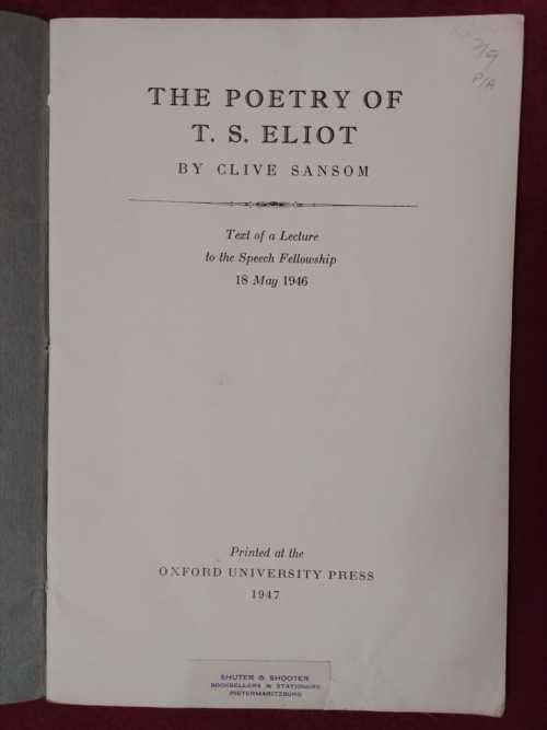 The Poetry of T. S. Eliot