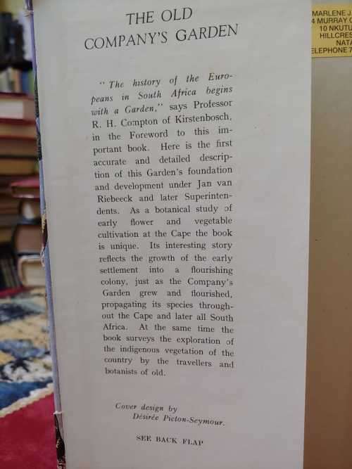 The Old Company`s Garden at the Cape and Its Superintendents