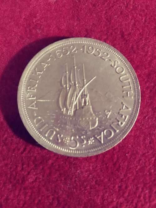 1952 S. Africa 5 shilling - silver