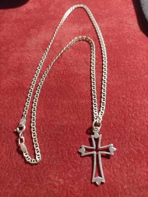 Silver Cross on chain