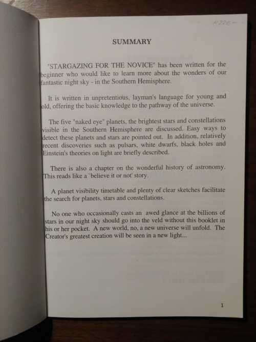 Stargazing For The Novice - Franz Conradie