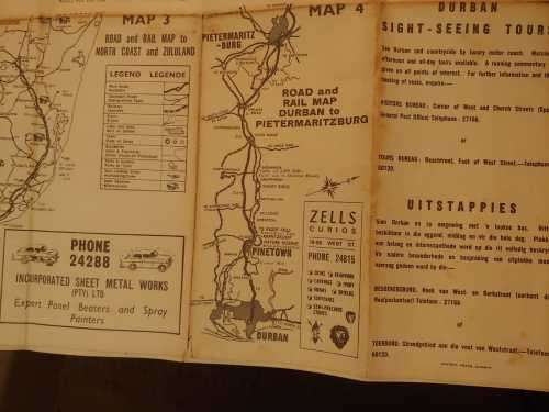Durban  Tourist Information Map - 1980s