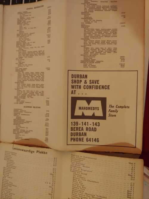 Durban  Tourist Information Map - 1980s