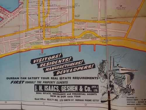 Durban  Tourist Information Map - 1980s