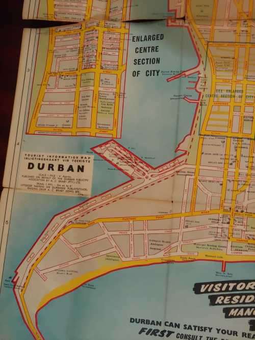 Durban  Tourist Information Map - 1980s