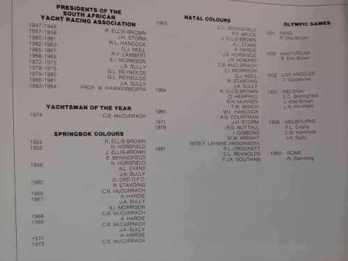 Royal Natal Yacht Club - Highlights of The First 125 Years 1858-1983