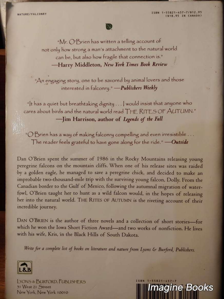 The Rites of Autumn - Dan O`Brien - Signed Copy